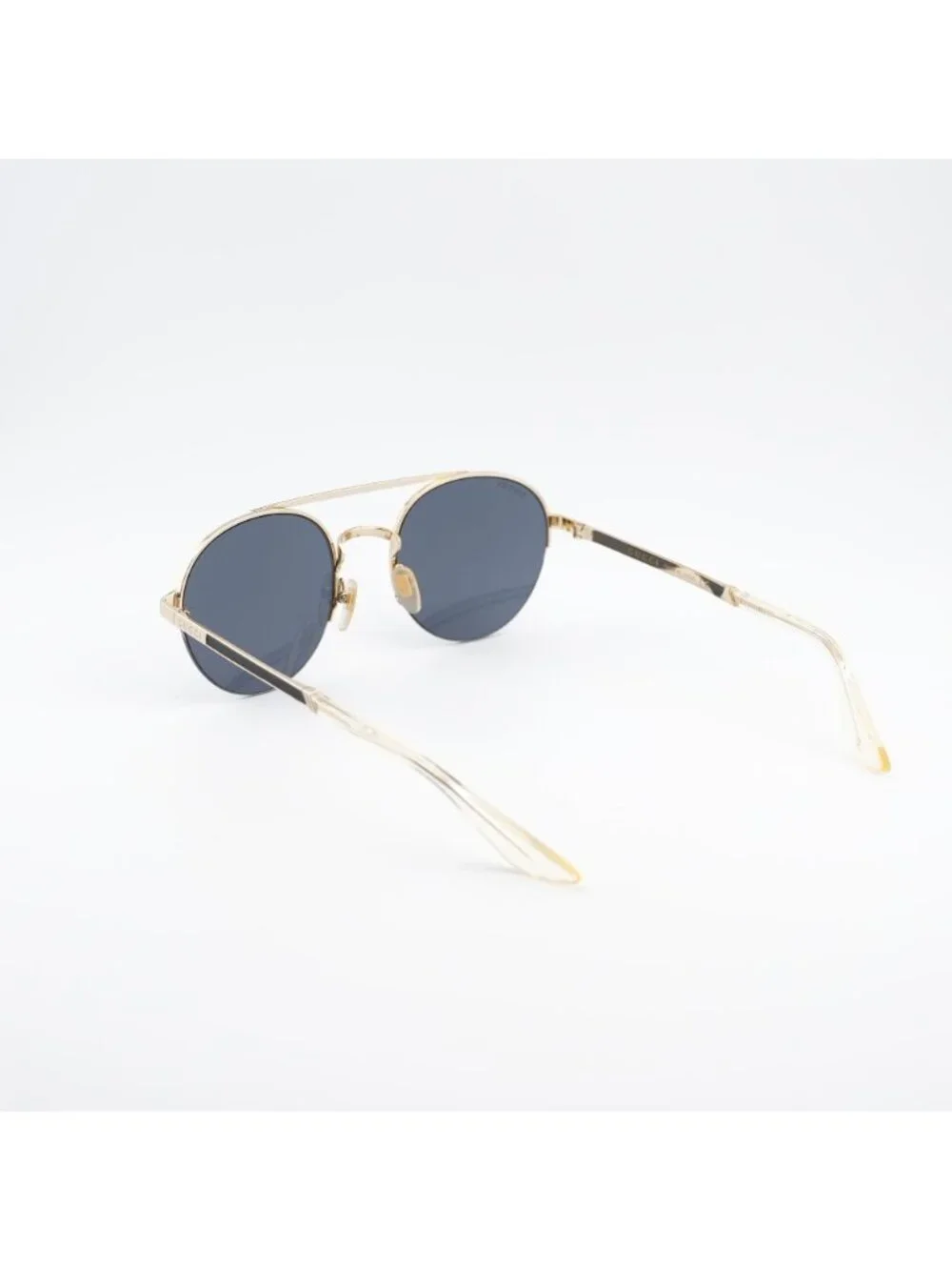 Gucci GG0984S 001 Unisex Sunglasses Gold Round Frame, Grey Lenses